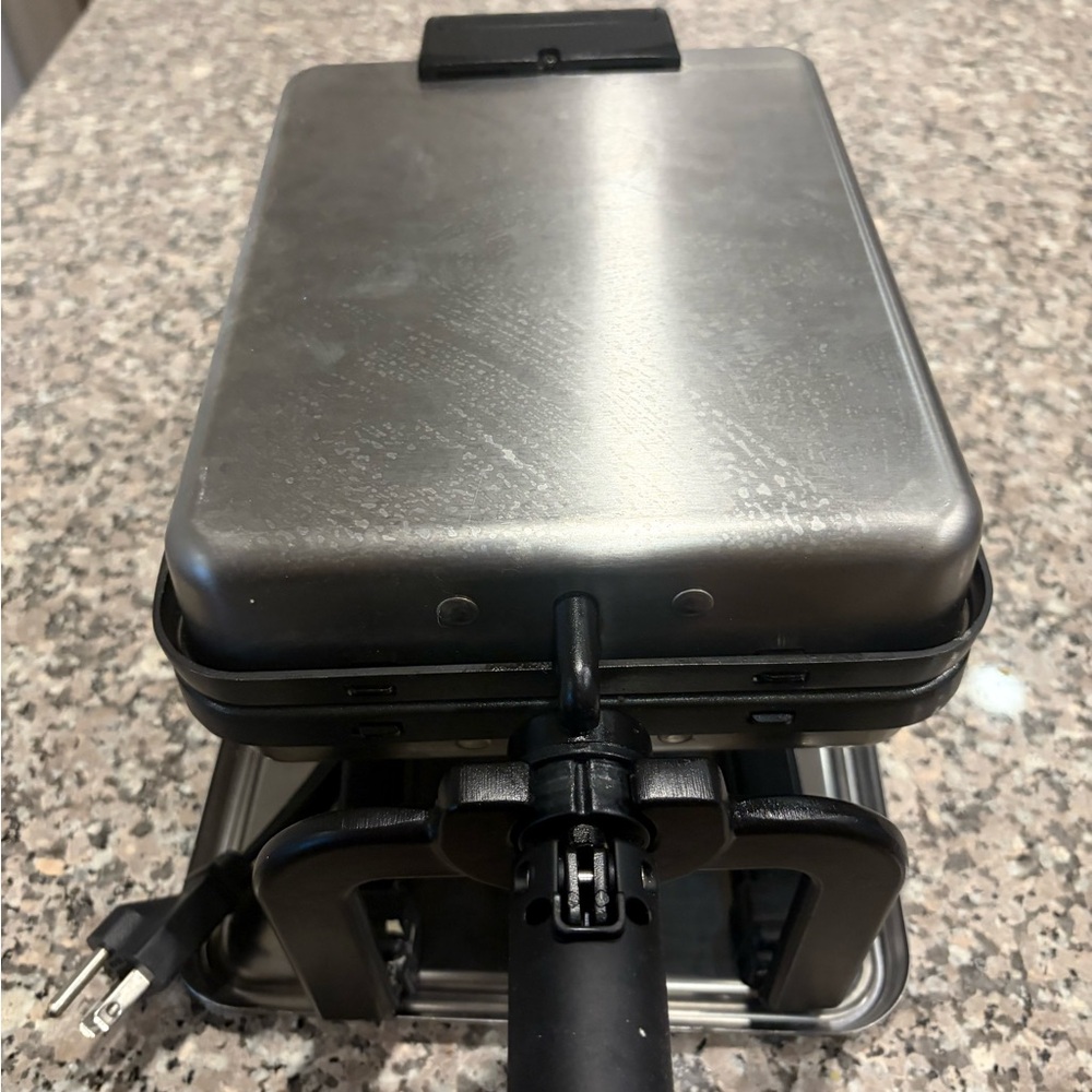 Stainless Steel Black Electric Waffle Maker - Unbranded
